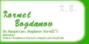 kornel bogdanov business card